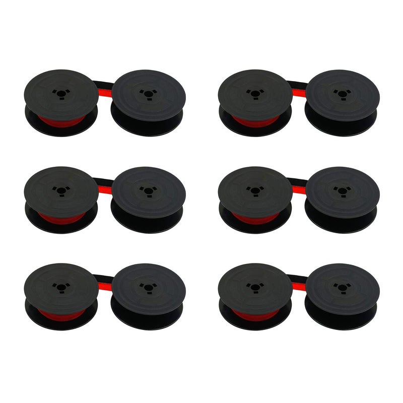 Printerfield 6 Pack Compatible Typewriter Ink Ribbon for Olivetti GR.4/GR.8 - Black&Red - Image 1